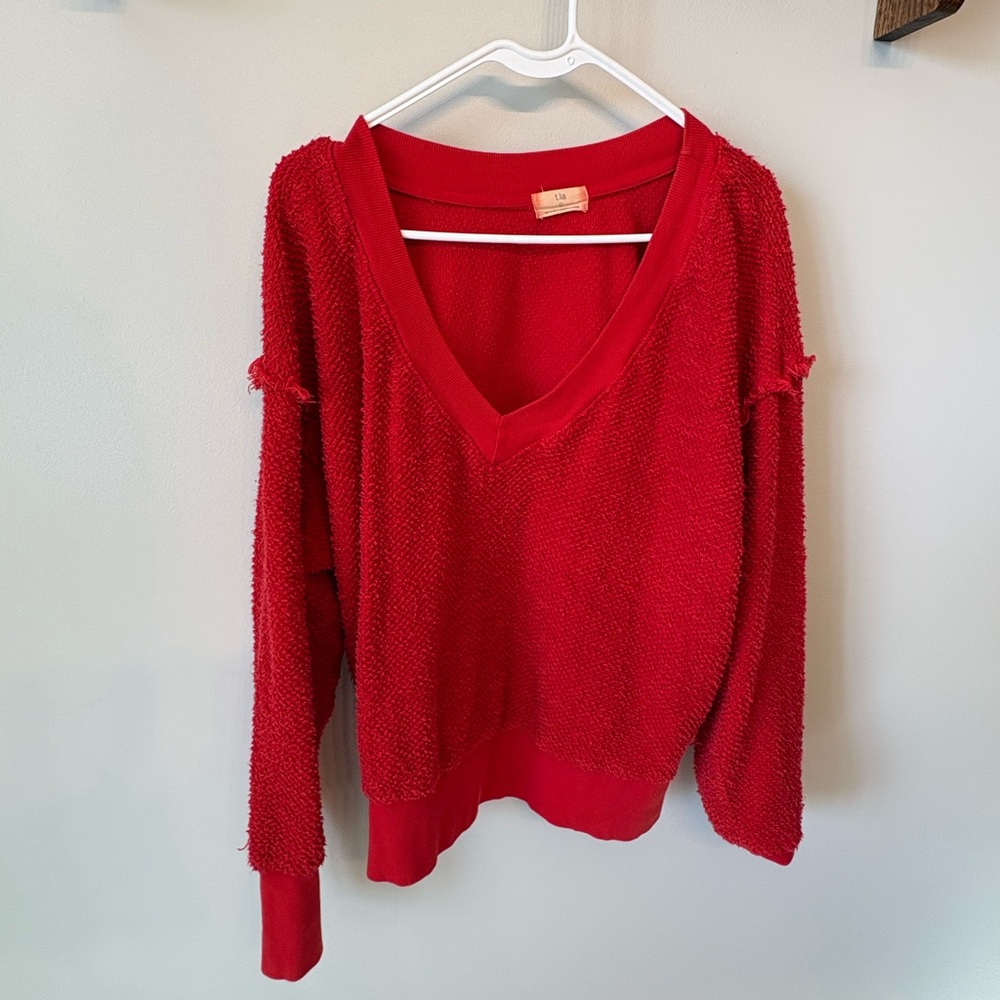 Cozy Red V-Neck Sweater